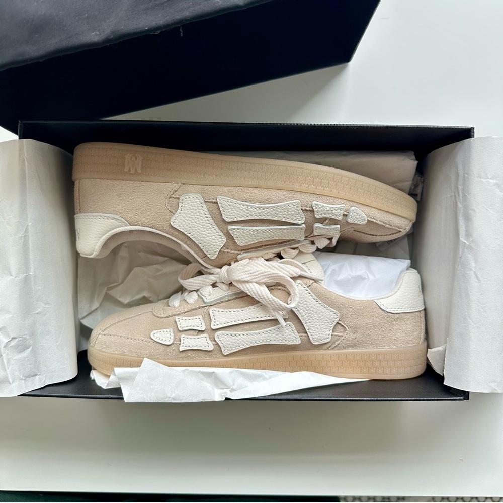 AMIRI Pacific Bones Sneaker In Suede with Bone Appliqué